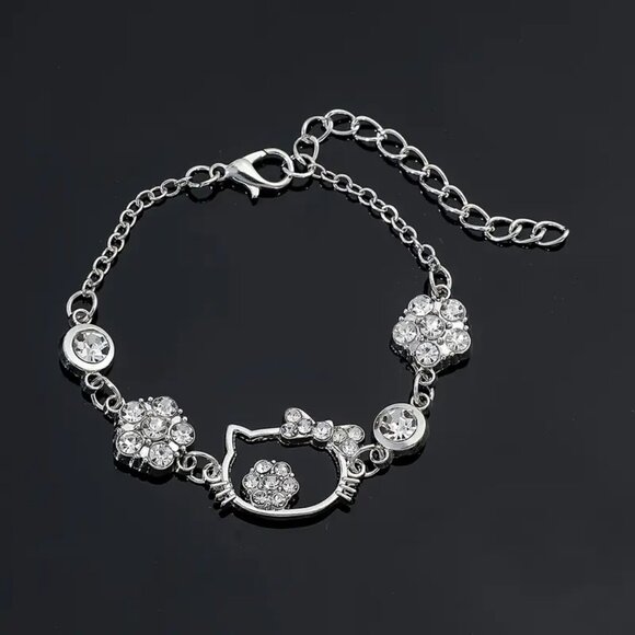 Hello Kitty Silver Bracelet with Crystals - Picture 4 of 7